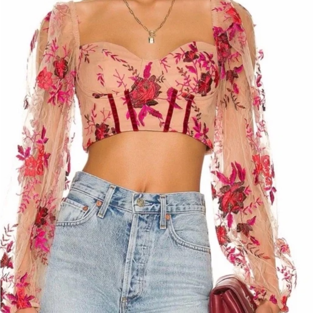 Majorelle Floral Crop Top